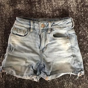 Light, High-Rise Denim Jean Shorts